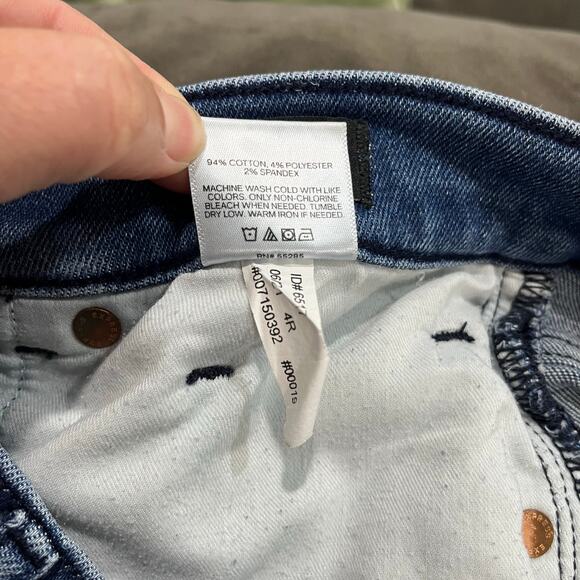 Express High Rise Flare Jeans Blue Denim Size 4R Long Leg Stretch - Picture 5 of 7